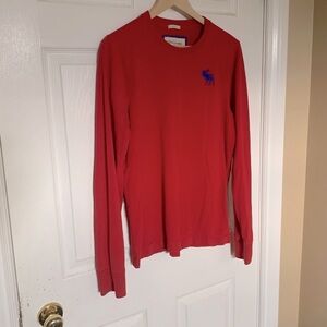 Abercrombie & Fitch Muscle Fit Red Long Sleeve Shirt - Size L